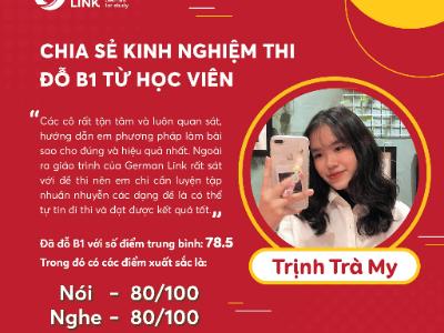 CHÚC MỪNG TRÀ MY ĐÃ CHINH PHỤC THÀNH CÔNG TẤM BẰNG B1